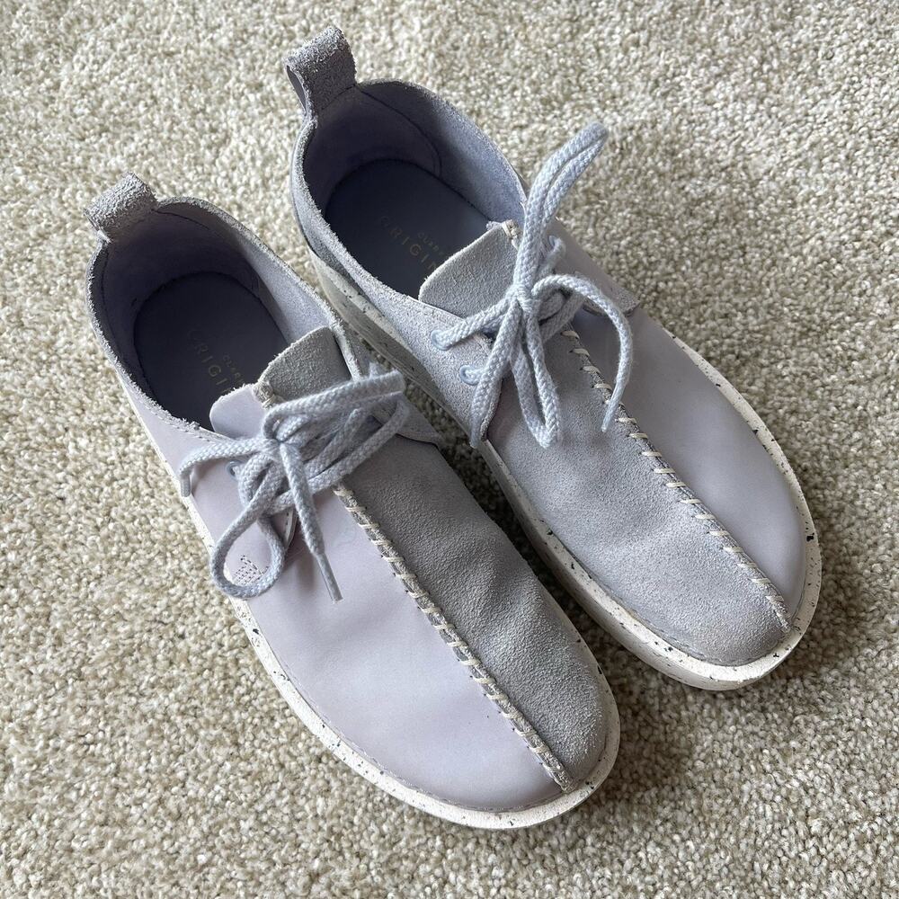 Clarks Originals Desert Trek Form Leather Cool Blue Comfort Shoes Women’s 7.5 M - Picture 8 of 13